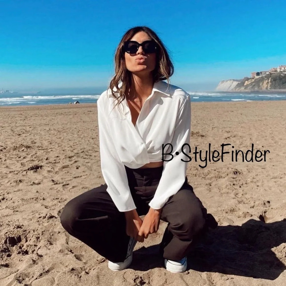 ZARA Blogger’s Fav| Pleated Cropped White Dress Shirt - Picture 3 of 16